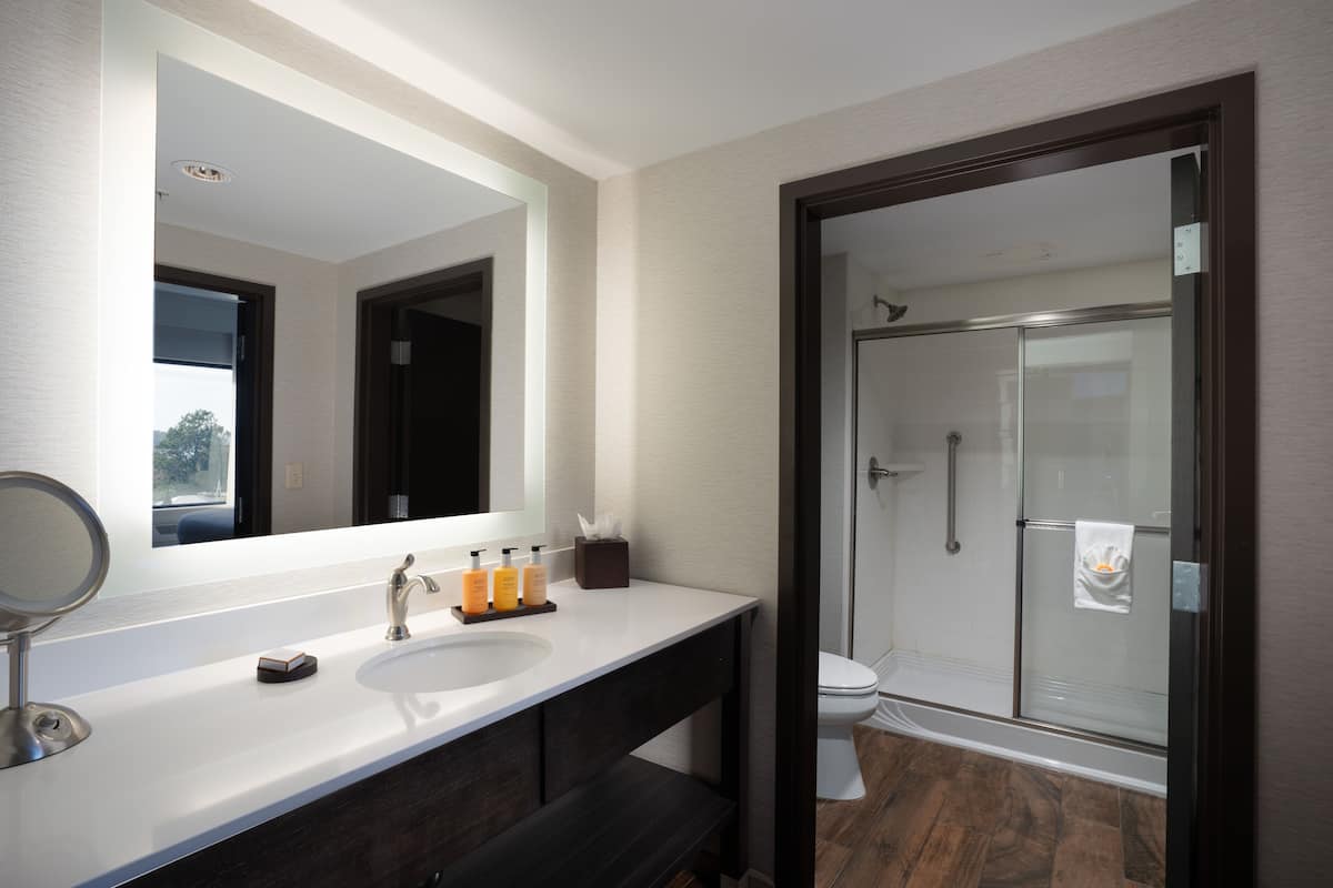 free toiletries, hair dryer, towels, soap