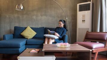 Family Villa, 3 Bedrooms, Garden View | Living area | Flat-screen TV