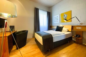 Single Room, 1 Large Twin Bed, Non Smoking | Desk, blackout drapes, free WiFi - IMPULSIV Hotel & Sportresort (Loerrach)