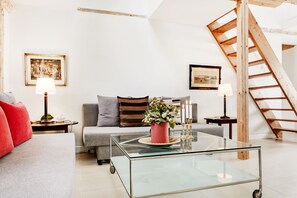 Apartment | Living area | 55-inch flat-screen TV with digital channels, TV