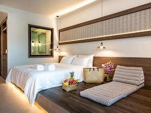 Thai Studio | Seprai premium, tempat tidur Tempur-Pendic, minibar, dan brankas