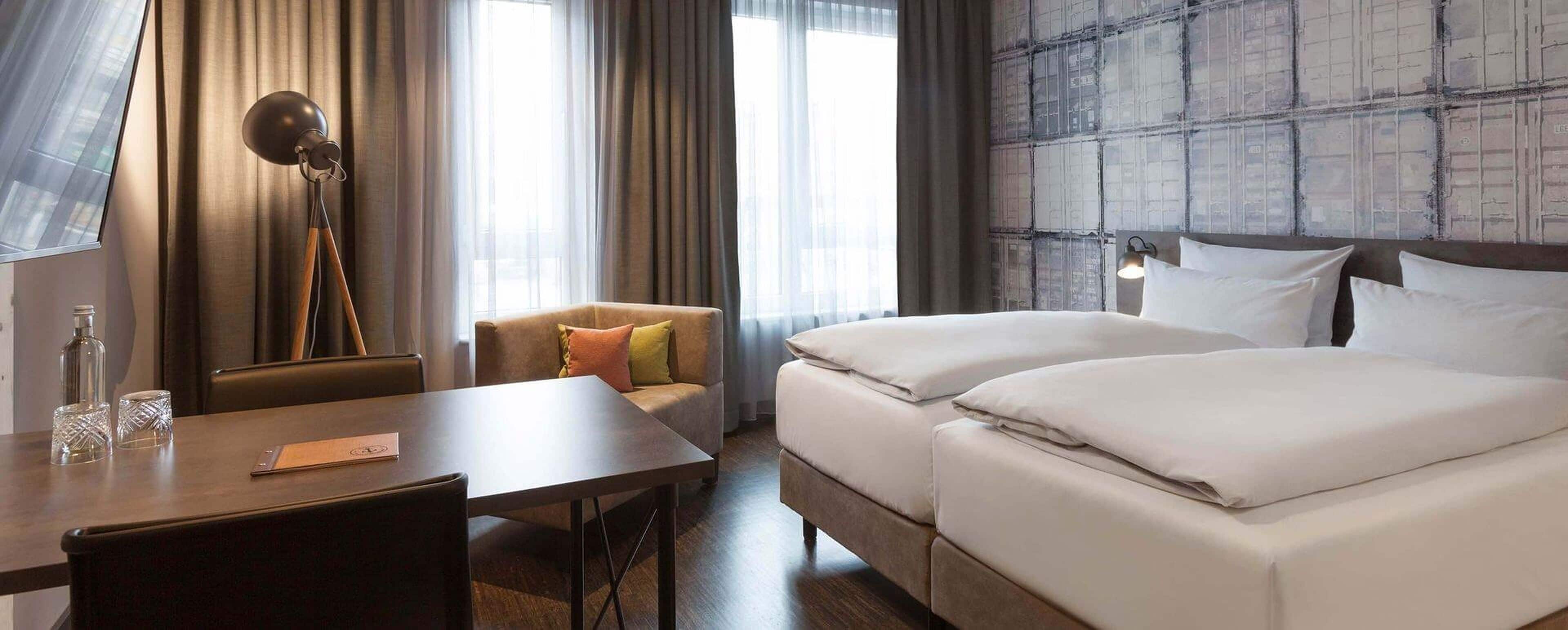 hypo-allergenic bedding, in-room safe, desk, blackout curtains