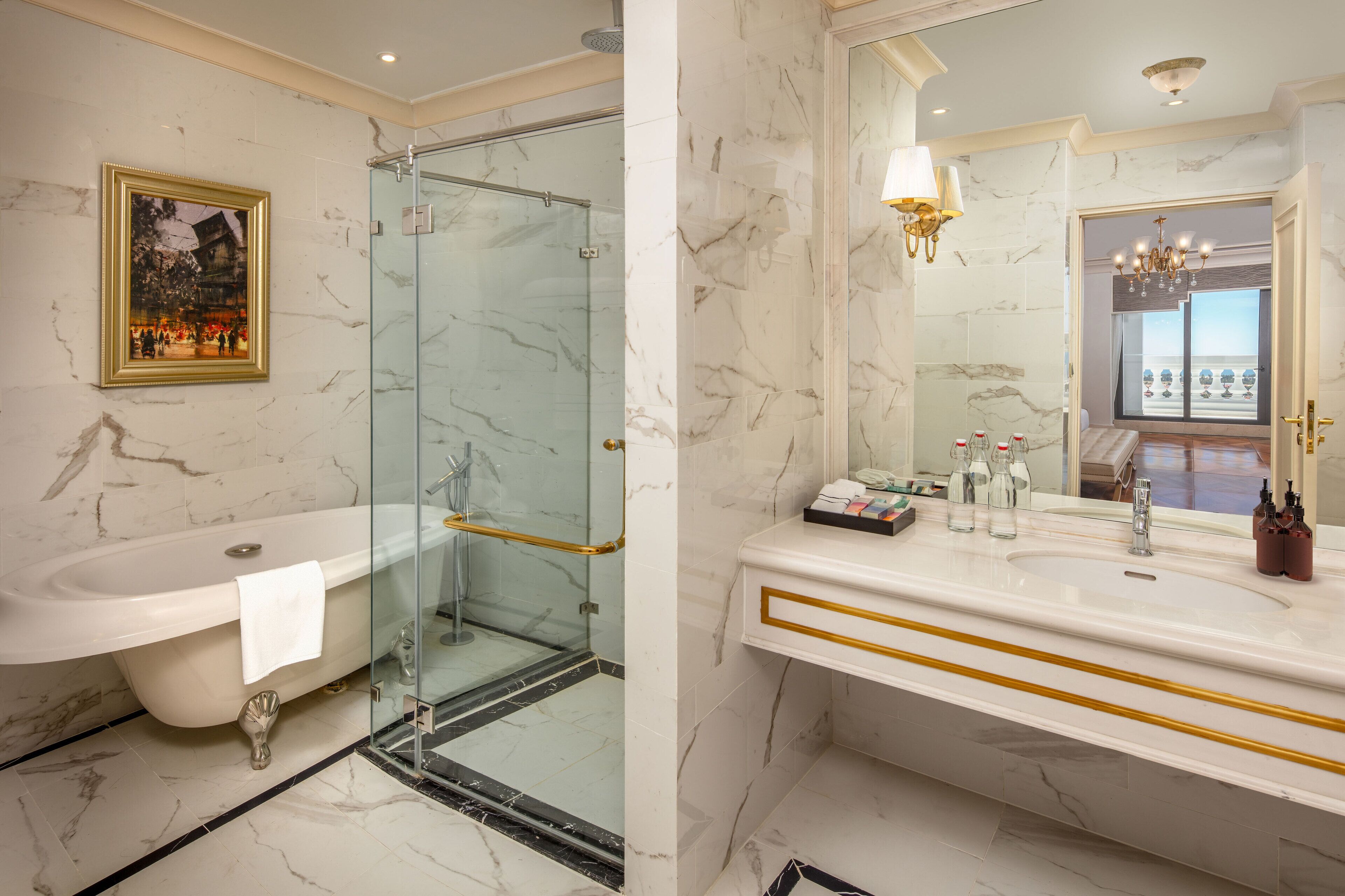 free toiletries, hair dryer, bathrobes, slippers