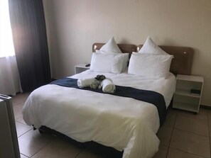 Desk, free WiFi, bed sheets