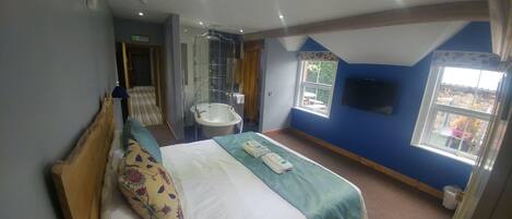 Desk, free WiFi, bed sheets