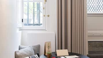 Luxury Double Room, 1 King Bed (front of building - Basement) | Minibar, in-room safe, individually furnished, blackout curtains
