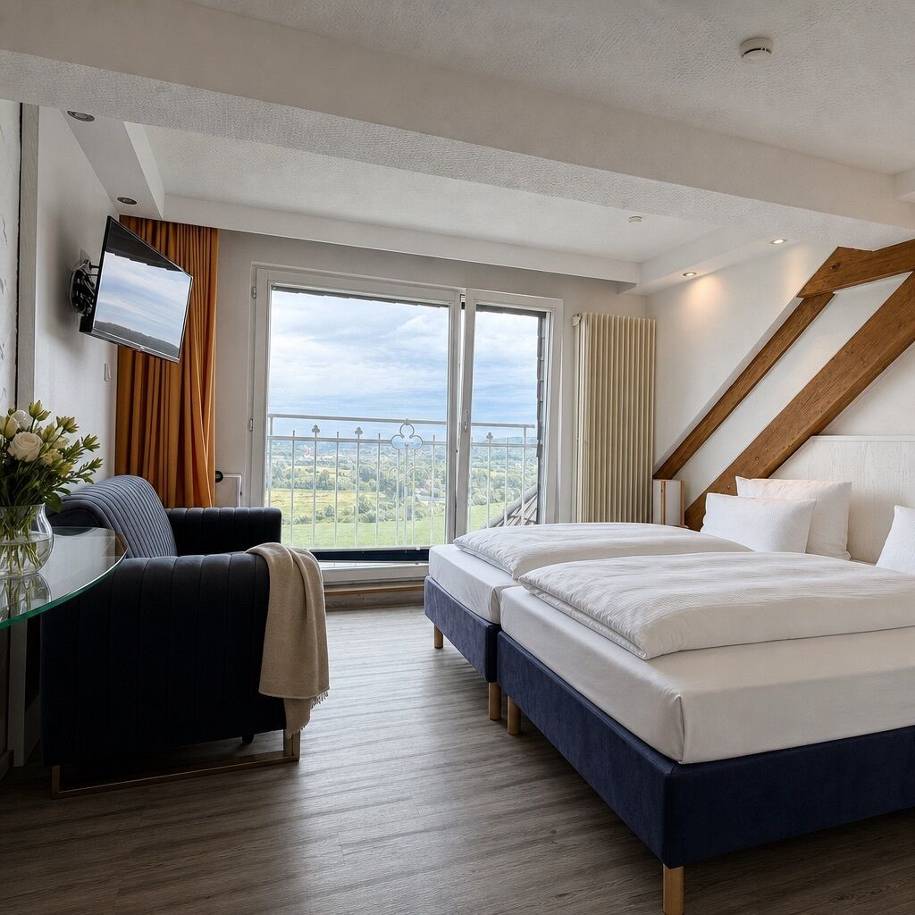 Standard Panorama Double Room | Schreibtisch, laptopgeeigneter Arbeitsplatz, kostenloses WLAN