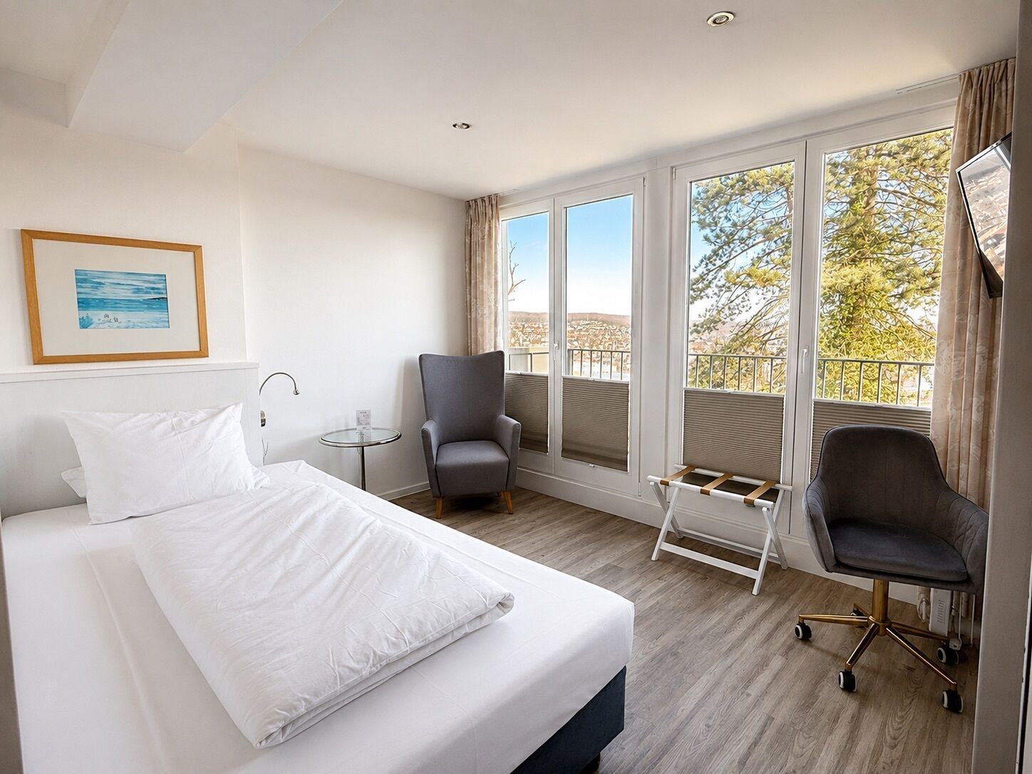 Panorama standard single room | Desk, WiFi (free), bed sheets