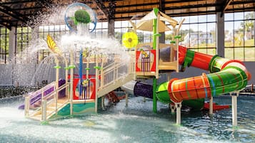 6 indoor pools, 5 outdoor pools, pool loungers, lifeguards on site
