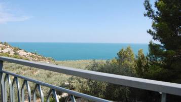 Camera tripla, balcone, vista mare | Vista spiaggia/mare