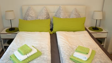 Comfort Double Room, 1 Bedroom, Garden View (Green/Grey Nr 4) | Bộ trải giường bằng vải cotton Ai Cập, bộ đồ giường cao cấp