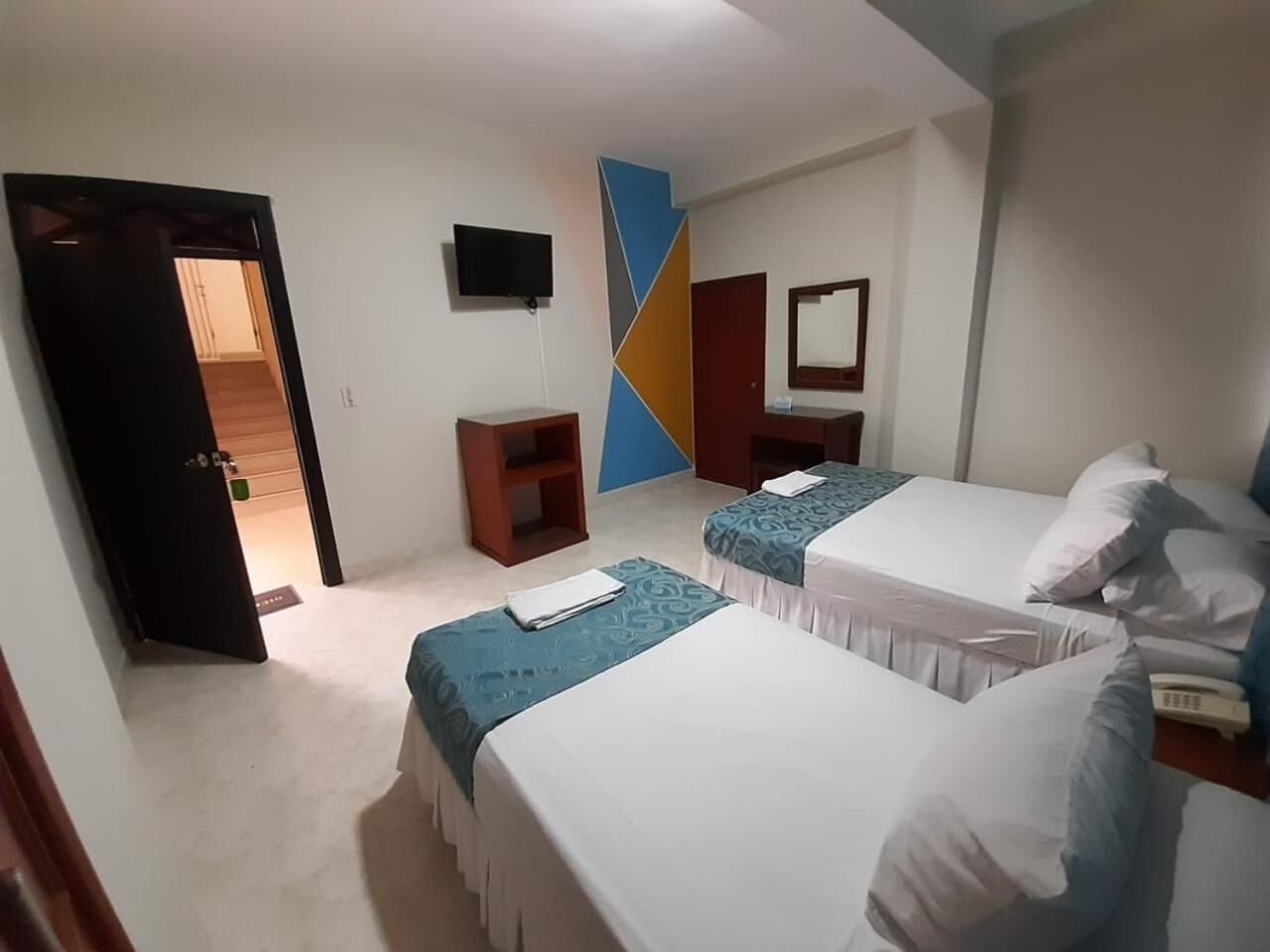 Desk, blackout drapes, iron/ironing board, free WiFi
