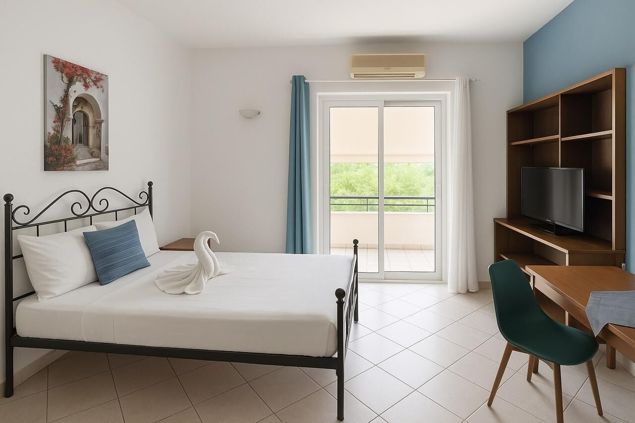 Estúdio standard, para não fumantes | Roupas de cama de algodão egípcio, roupas de cama premium, frigobar