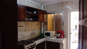 Appartement Familial, non-fumeurs | Cuisine privée | Grand réfrigérateur, micro-ondes, four, plaque de cuisson