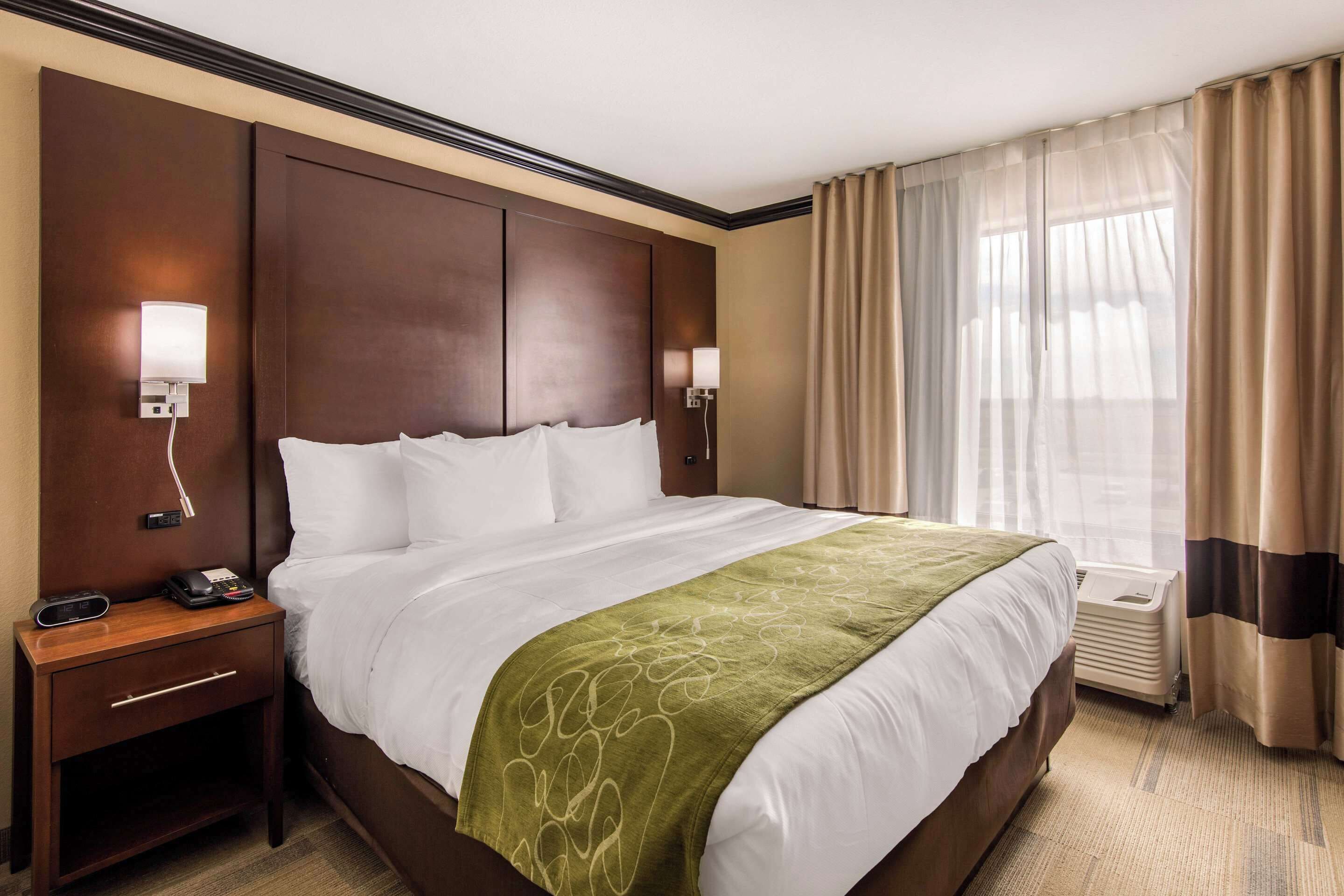 premium bedding, pillow-top beds, desk, iron/ironing board