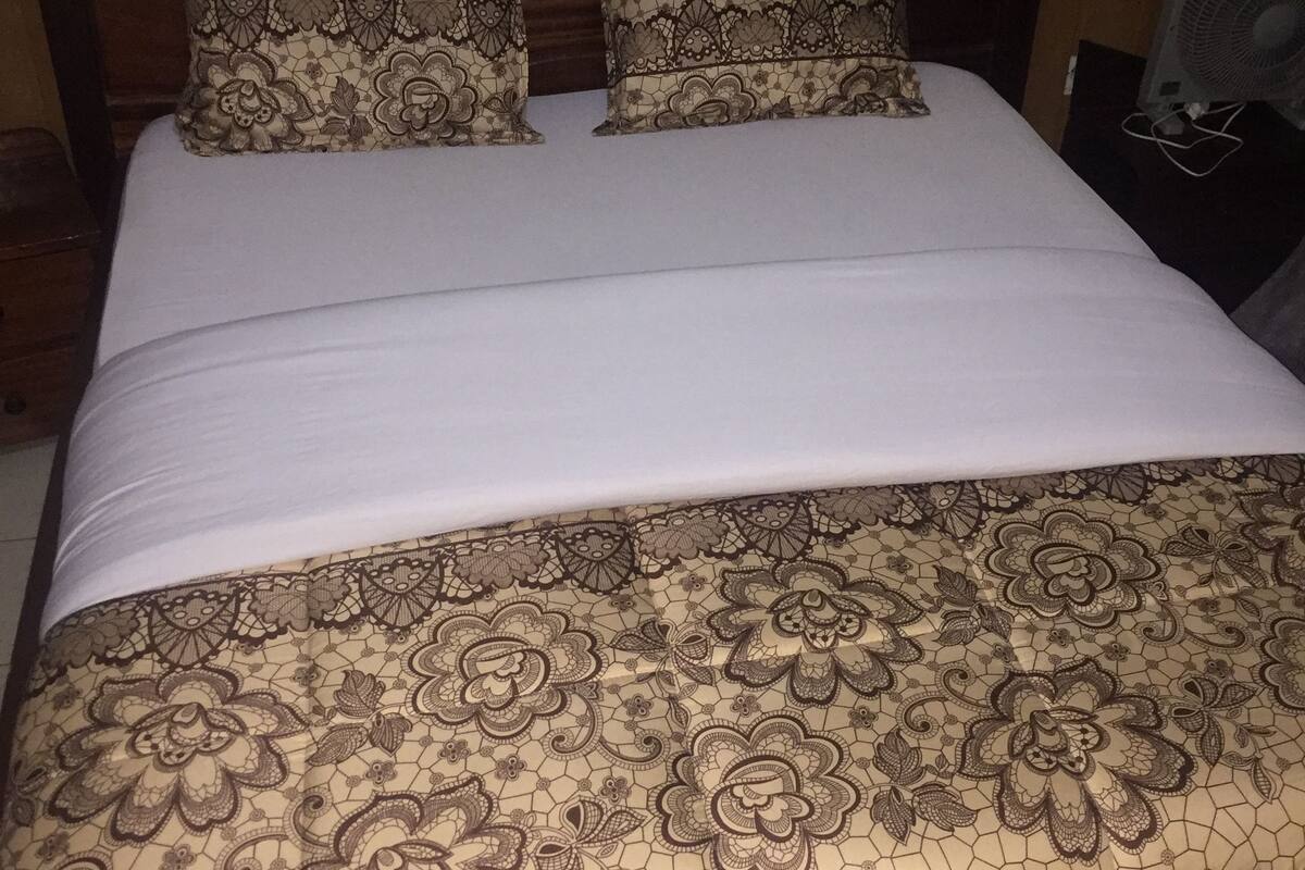 Individually decorated, desk, laptop workspace, iron/ironing board