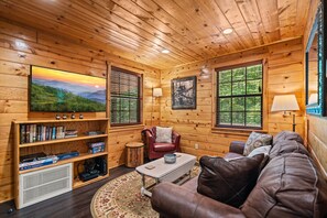 Cabin, 1 Bedroom | Living area | TV, fireplace - Mountain Laurel - 1 Bedrooms, 1 Baths, Sleeps 4 Cabin by RedAwning (Cosby)