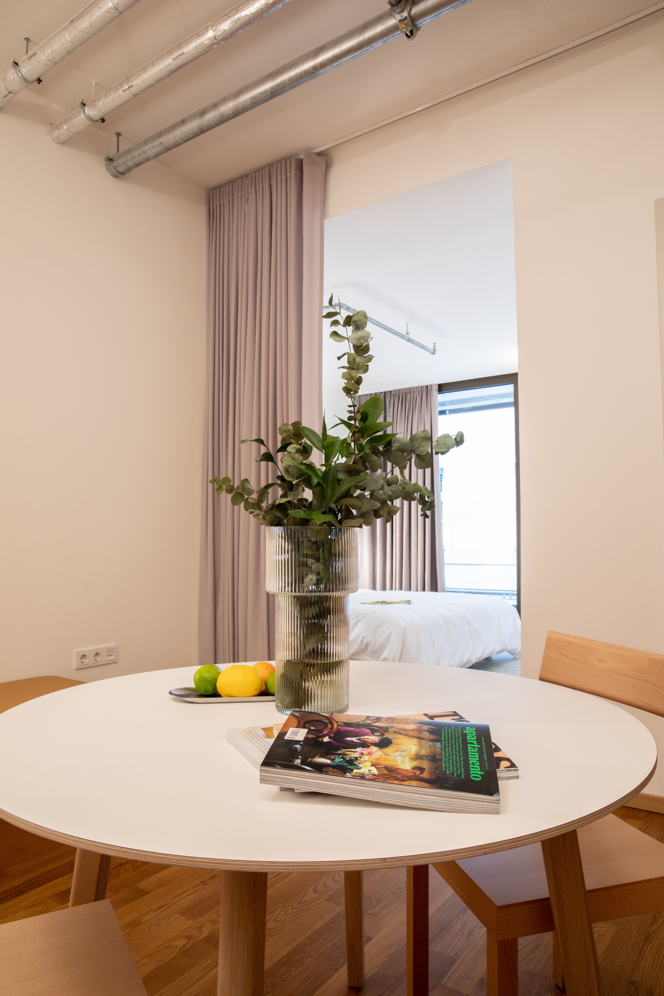 downtown kitchen apartment | in-room dining