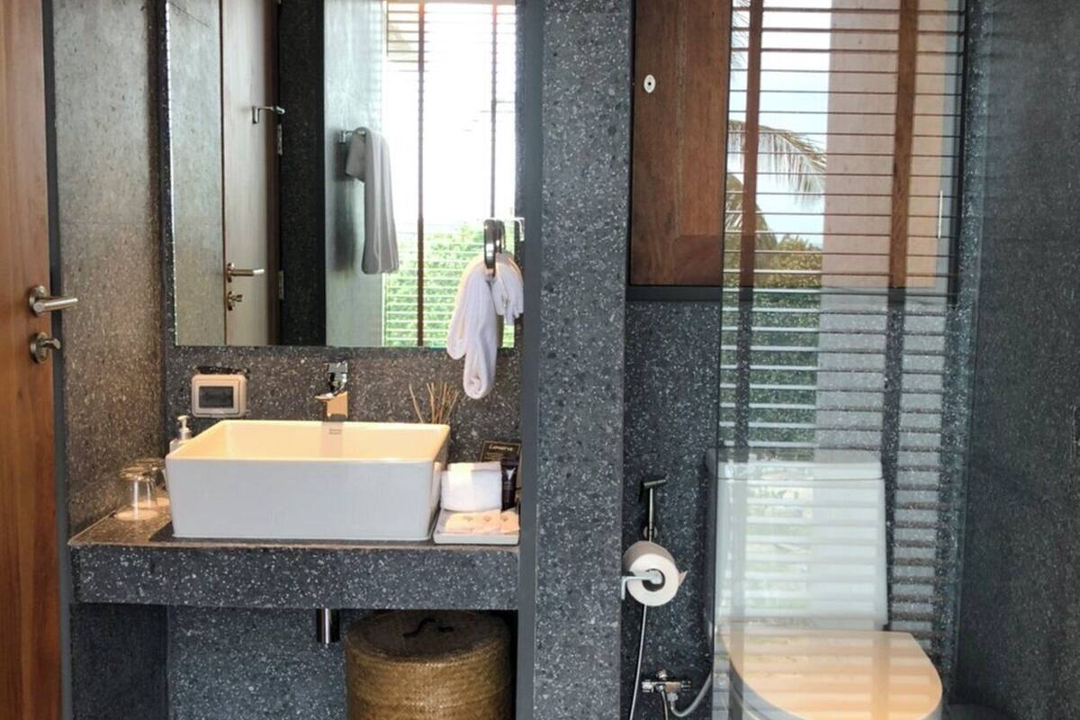 free toiletries, hair dryer, bathrobes, slippers