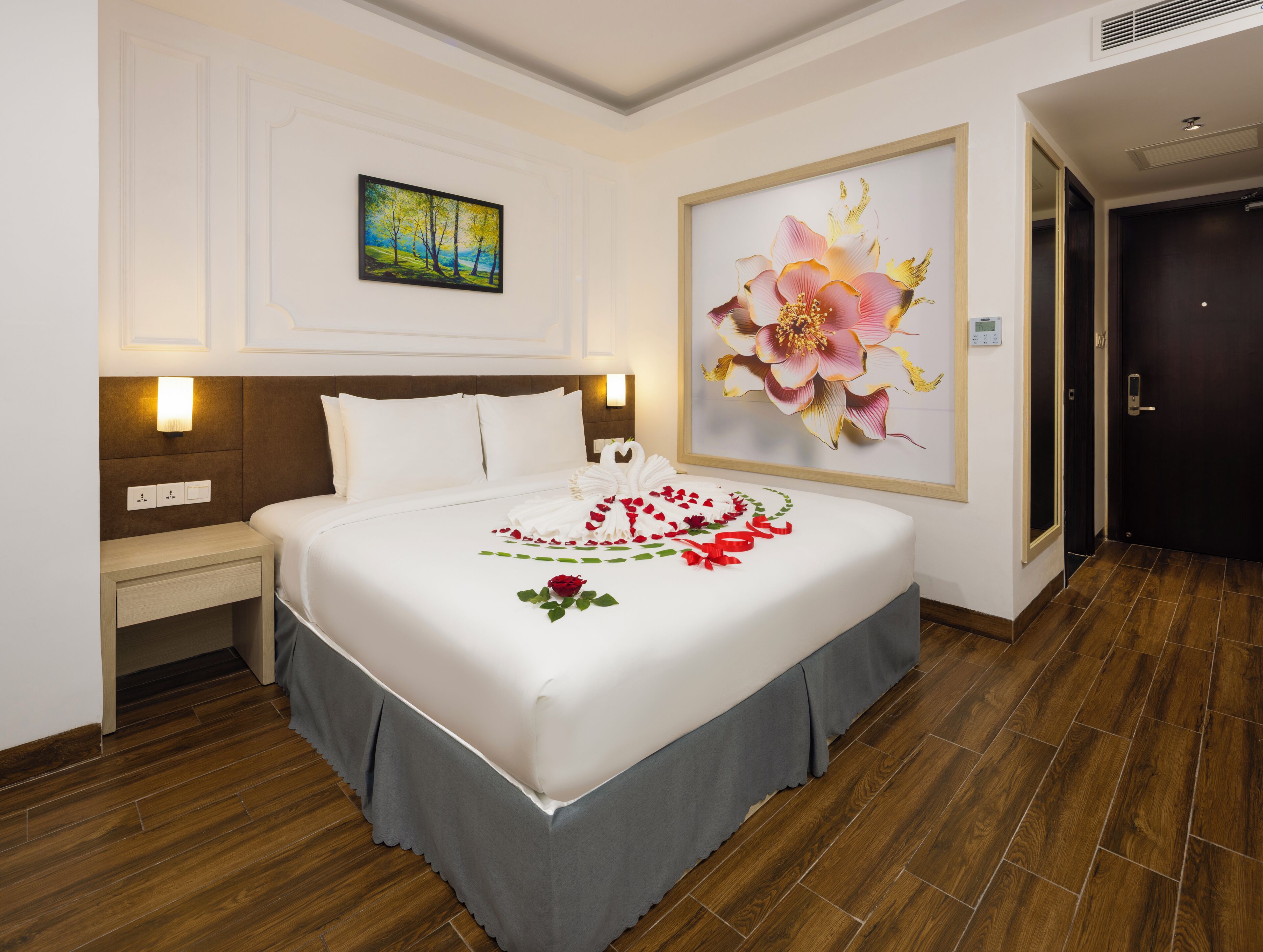 Premium bedding, memory-foam beds, minibar, in-room safe