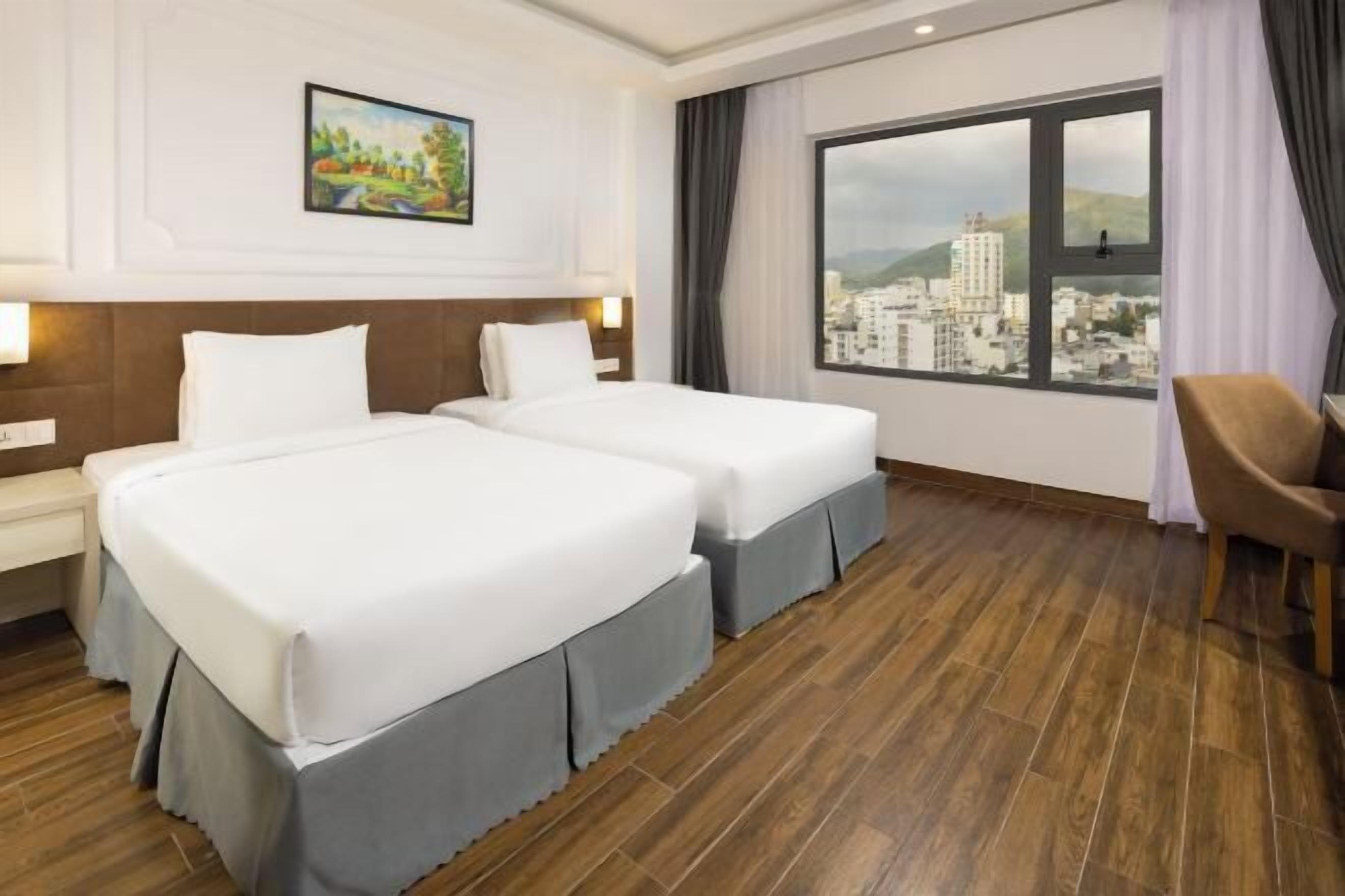 Premium bedding, memory foam beds, minibar, in-room safe