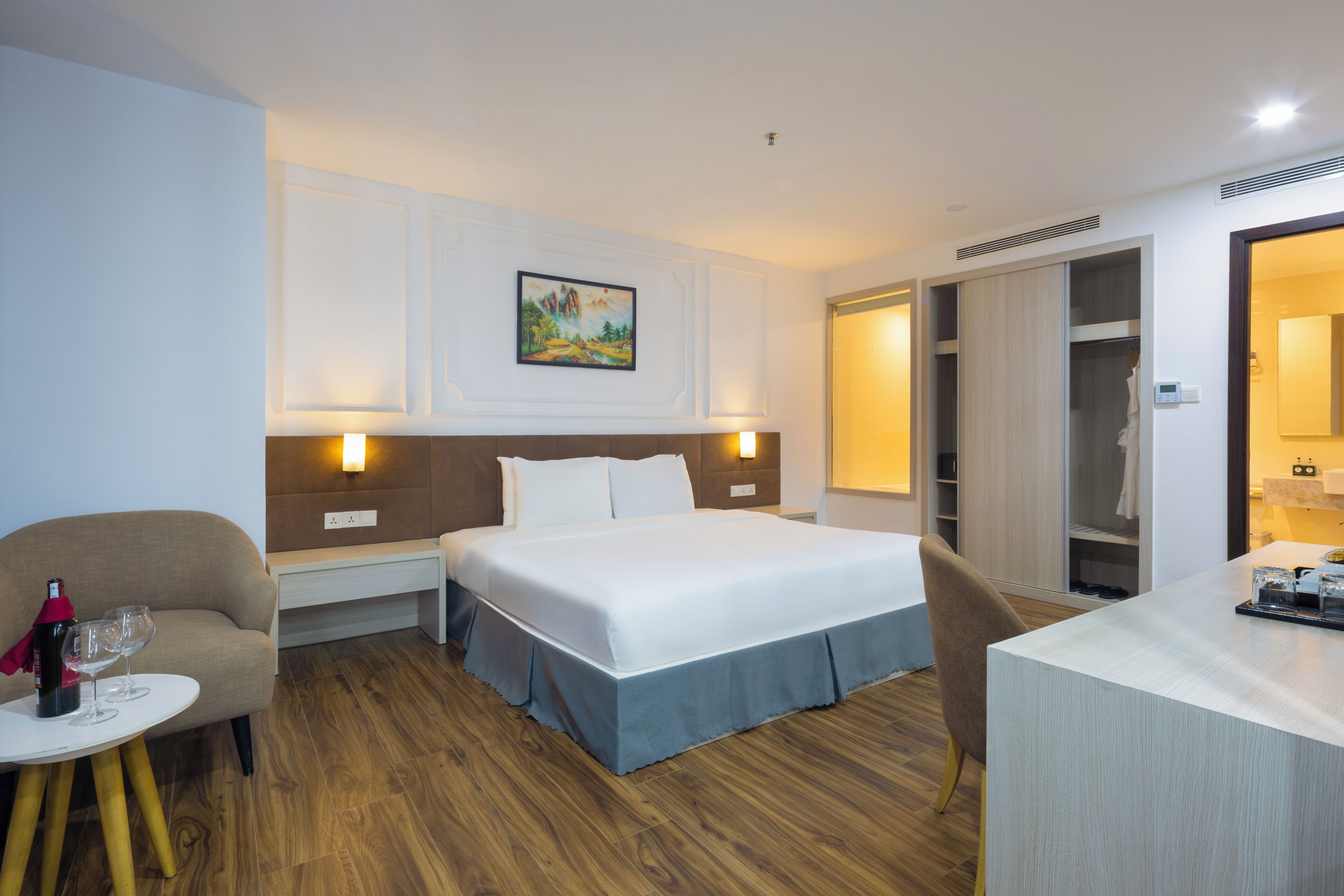 Premium bedding, memory-foam beds, minibar, in-room safe