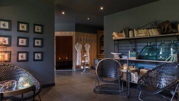 Sauna, hot tub, body treatments, body scrubs, facials