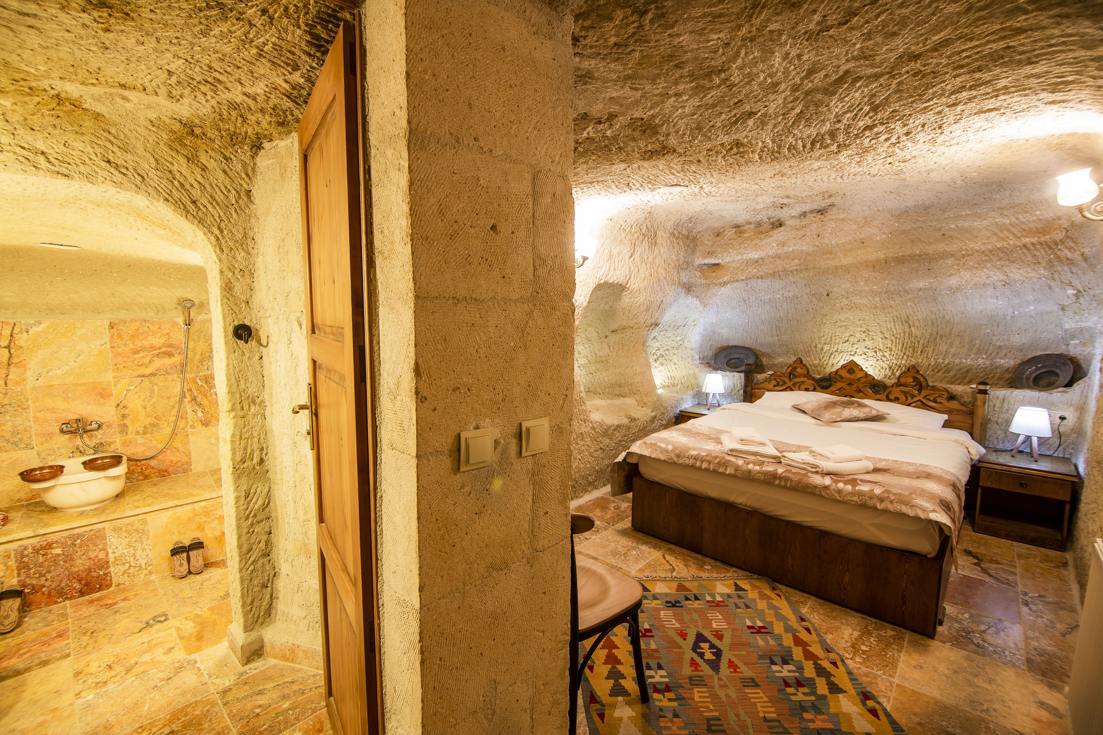 cave room | 1 bedroom, minibar, free wifi, bed sheets