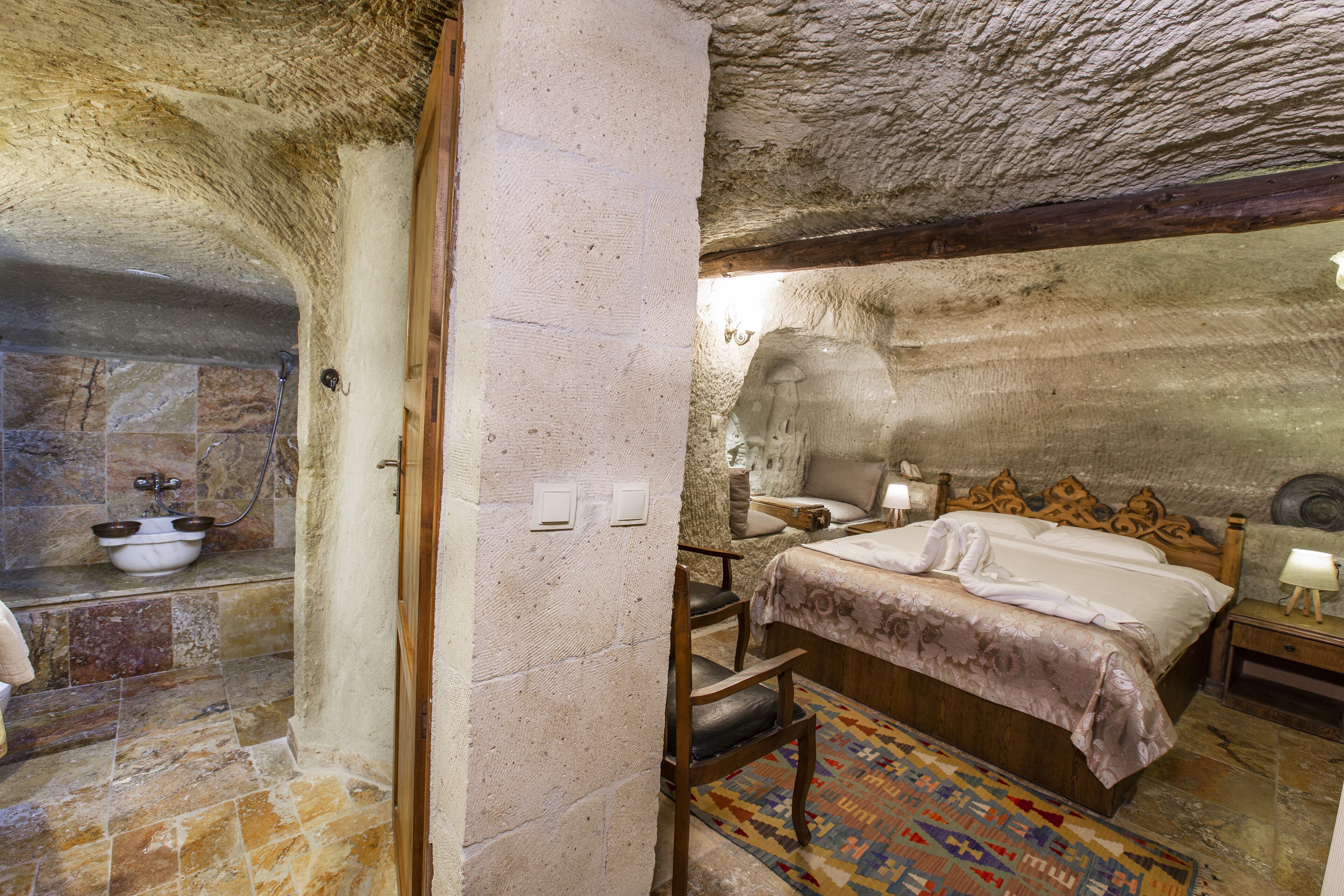 cave room | 1 bedroom, minibar, free wifi, bed sheets