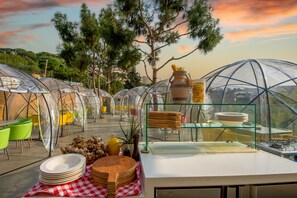 供应晚餐,花园景观