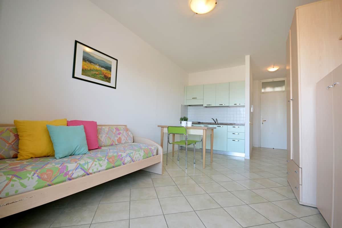 Monolocale Standard, balcone | Area soggiorno | TV a schermo piatto