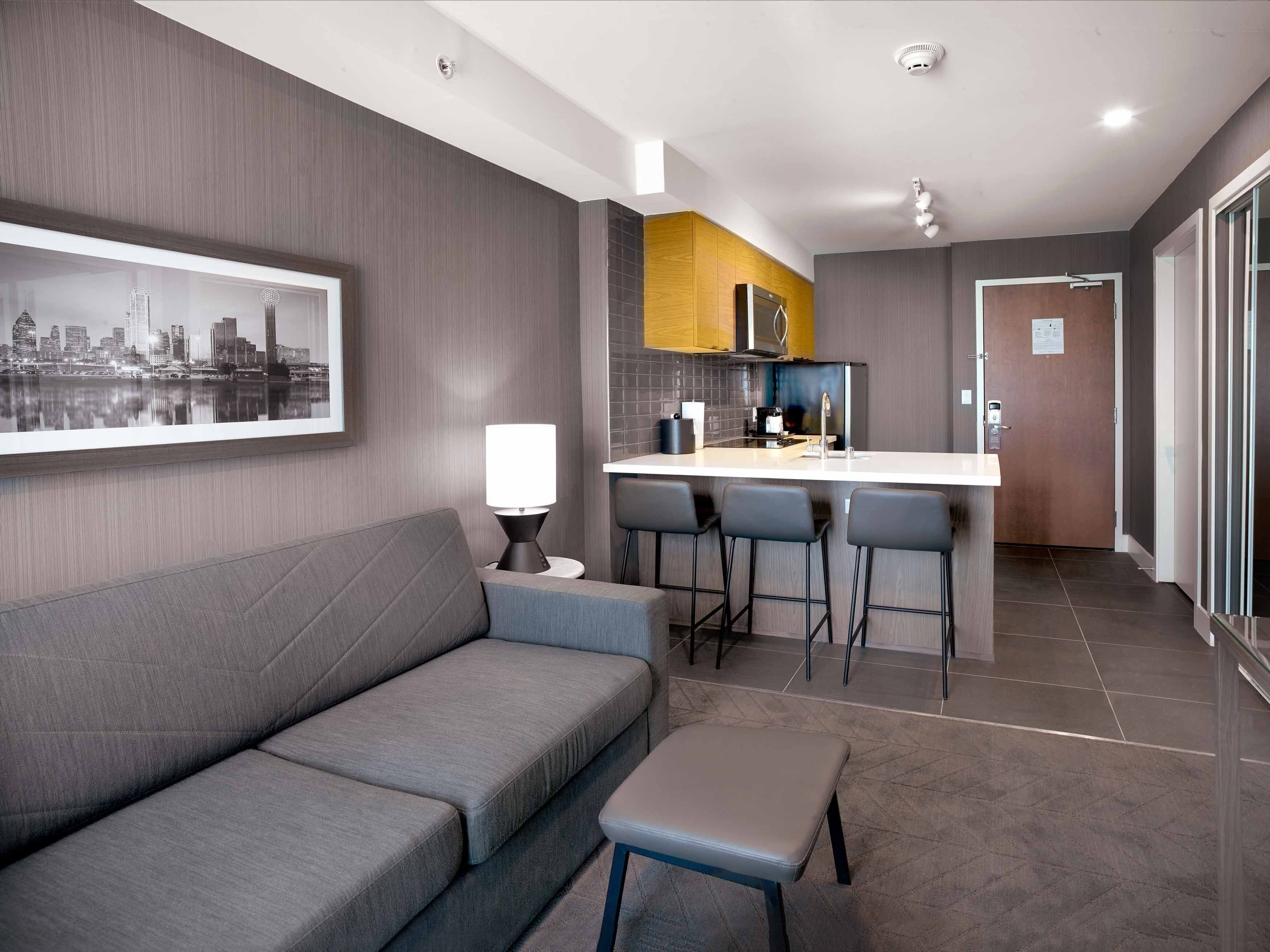 standard suite, 1 king bed with sofa bed, kitchen | 1 bedroom, premium bedding, in-room safe, desk