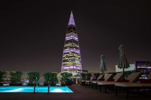 Outdoor pool, open 8:30 AM to 5:00 PM, pool umbrellas, pool loungers