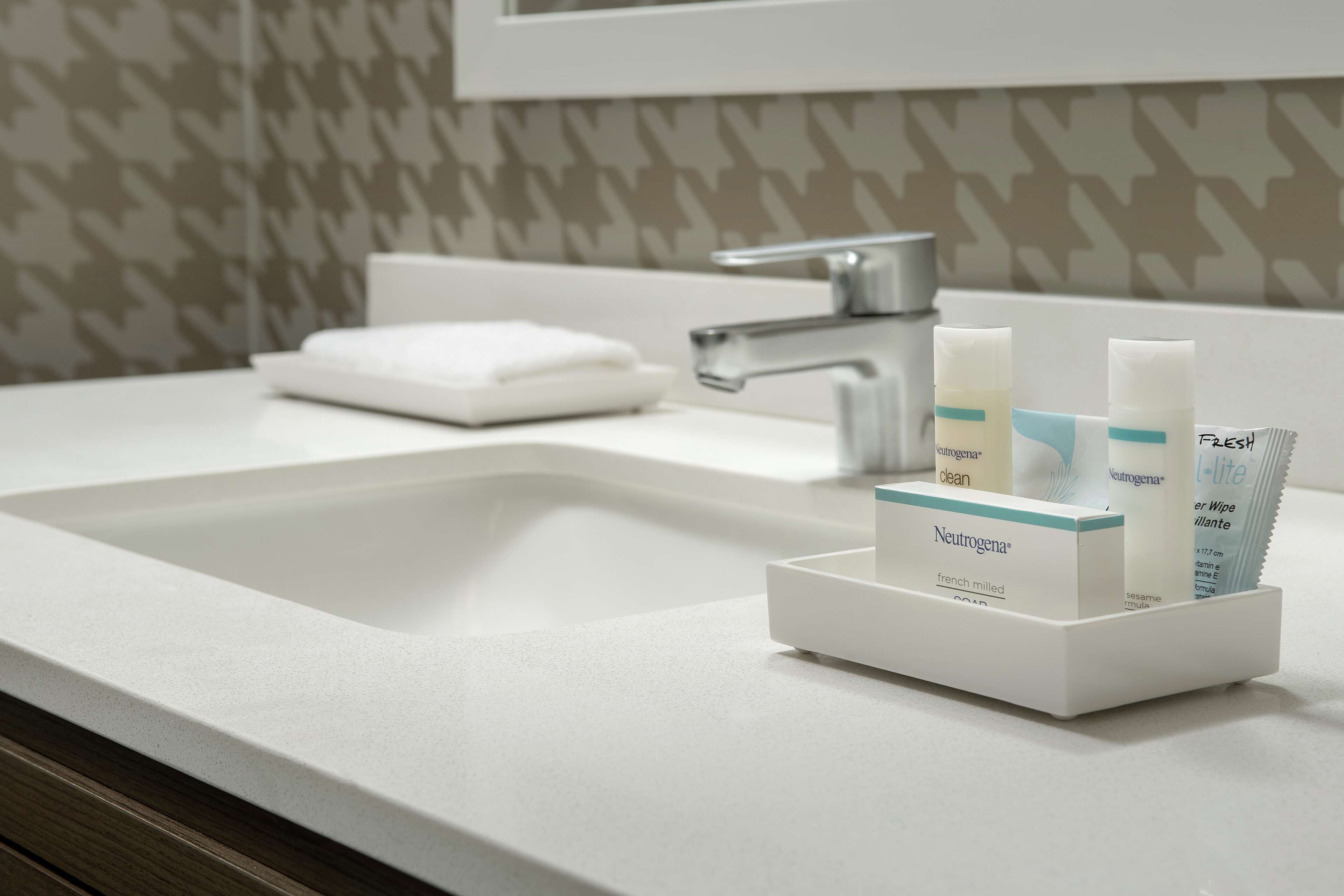 free toiletries, hair dryer, towels