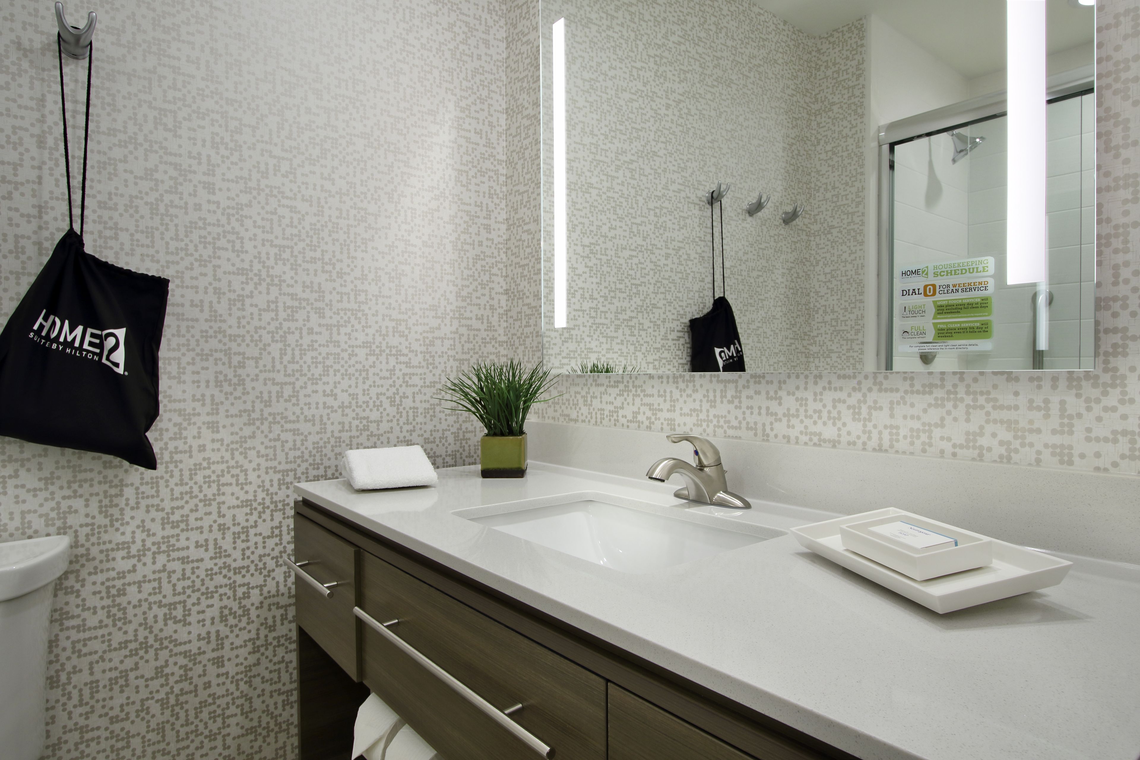 free toiletries, hair dryer, towels