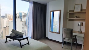 Luxury Apartment, 1 Bedroom | 1 bedroom, blackout drapes, soundproofing, iron/ironing board