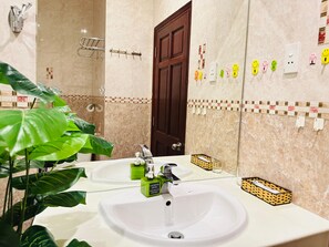 Family Room, Balcony, City View | Bathroom | Combined shower/bathtub, hair dryer, slippers, bidet - Calmette Hotel (Ho Chi Minh City)