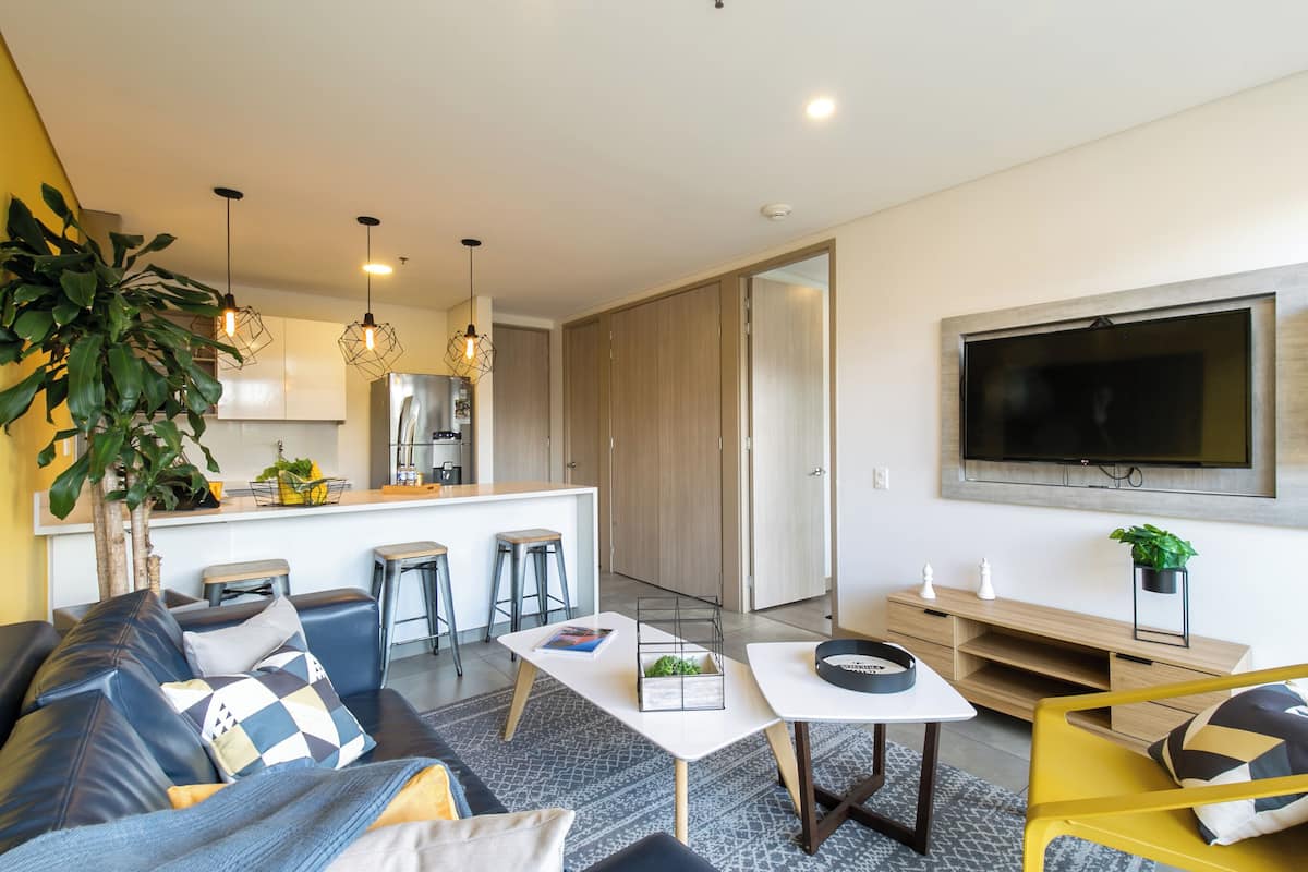 Deluxe Apartment 903 | Living area | 32-inch plasma TV with cable channels, TV
