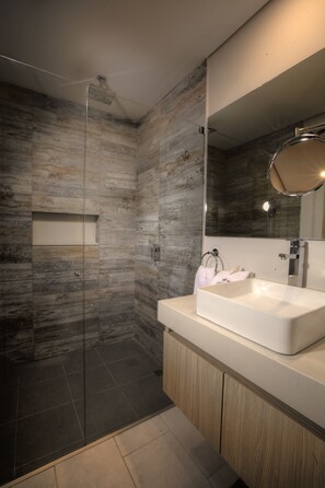 Dusche, Regendusche, Haartrockner, Handtücher