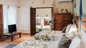 Deluxe Double Room, 2 Queen Beds | 1 bedroom, Egyptian cotton sheets, premium bedding, memory foam beds