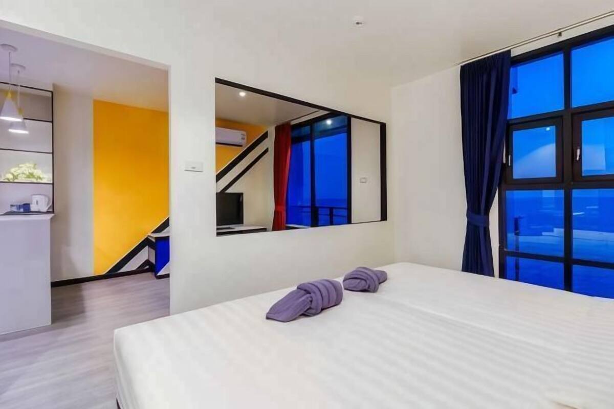 1 slaapkamer, een kluis op de kamer, verduisterende gordijnen