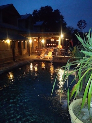 Outdoor pool, open 9 AM to 9:00 PM, sun loungers