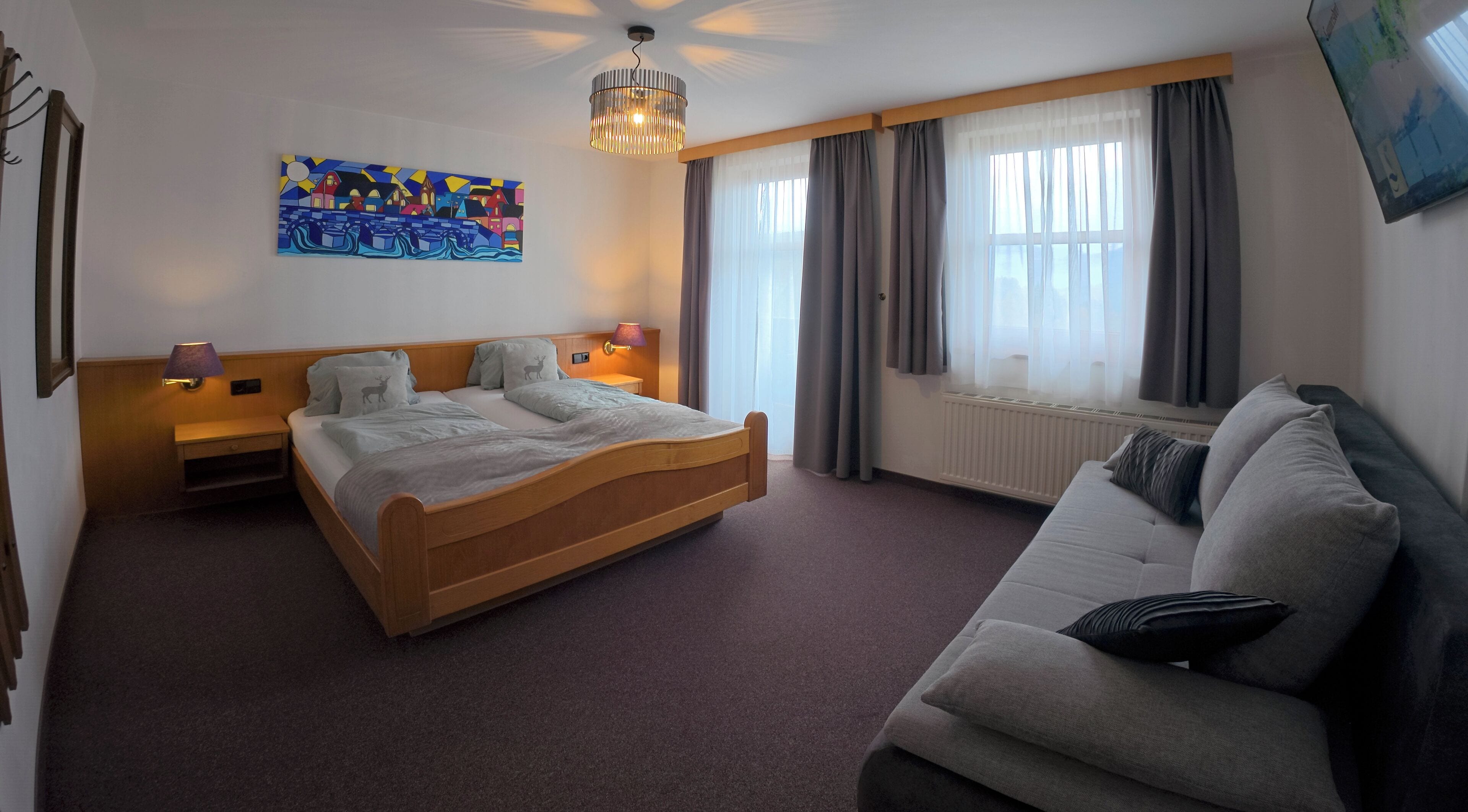 Traditional Quadruple Room, Mountain View | In-room safe, desk, free WiFi, bed sheets