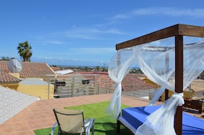 Exclusieve kamer, 1 tweepersoonsbed, terras, uitzicht op zee | Terras