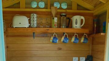 Luxury Tent, Multiple Beds, Non Smoking, Kitchenette | Private kitchenette | Fridge, stovetop, coffee/tea maker, electric kettle