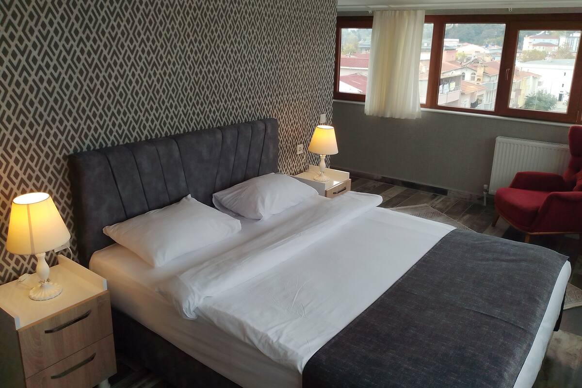 Panorama Studio Room | Egyptian cotton sheets, premium bedding, desk, blackout curtains