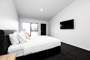 Premium bedding, pillowtop beds, desk, soundproofing