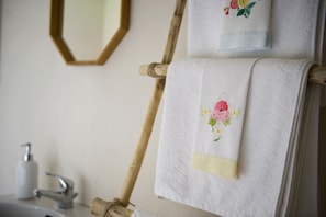 Douche, serviettes fournies
