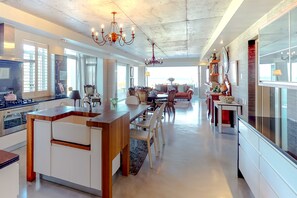 Executive House, Multiple Beds, Non Smoking | Private kitchen | Full-size fridge, microwave, oven, stovetop - Executive Beach Beauty (Cape Town)