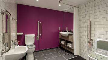 Standard Room, 1 Double Bed, Accessible | Bathroom | Shower, eco-friendly toiletries, hair dryer, towels